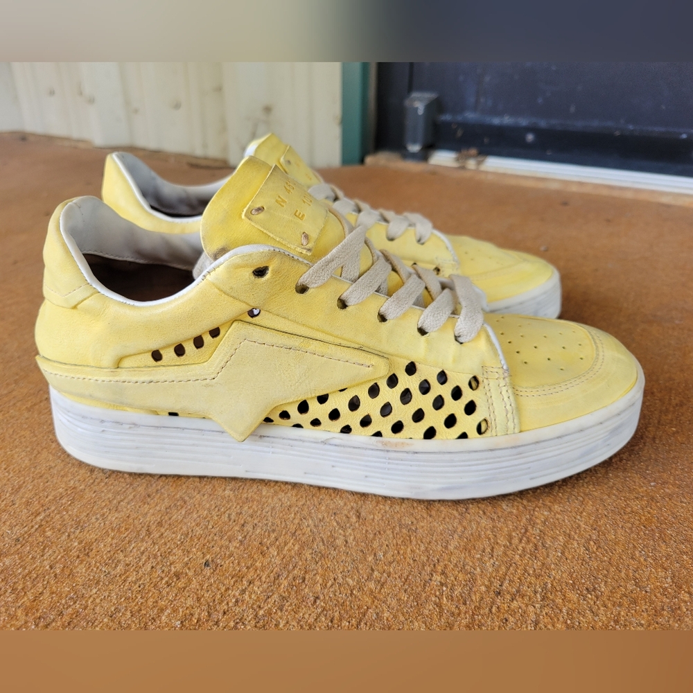 New A.S.98 Adrian Yellow Low-Top Sneakers 37